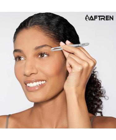 Wide Grip Slant Tweezers - German Stainless Steel - Hand-Filed Slanted Tips for Ultra-Precision - Tweezers for Eyebrows and Nose/Ear/Facial Hair - Professional Grade (Silver) - Buy Online on GoSupps.com