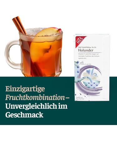  H & S H&S Elderflower Tea with Vitamin C and Zinc 20 x 2.5g - Buy Online on GoSupps.com