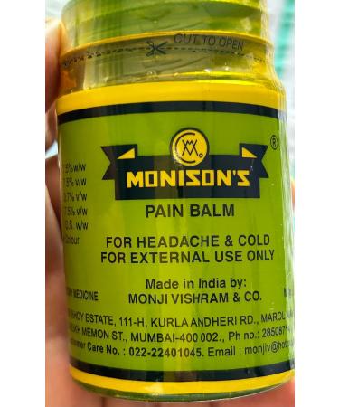 Monisons Ayurvedic Green Pain Balm 100G - Usnyabni Original Formula | Monison's - Buy Online on GoSupps.com