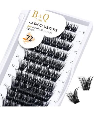 Eyelashes 72 PCs B & Q eyelashes DIY individual eyelashes for beginners reusable eyelashes Wispy fluffy single eyelashes for eyelash extensions at home (B26 D-8-16MixM) D-8-16 MIX B 26 - Buy Online on GoSupps.com