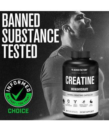 Jacked Factory Creatine Monohydrate 5000mg - 150 Capsules - Buy Online on GoSupps.com