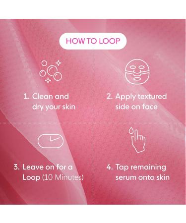 LOOPS Double Take Glow Hydrogel Face Mask - Soothes Skin Refines Pores Brightens Complexion - 5 Pack - Perfect for All Skin Types - International Shipping Available - Buy Online on GoSupps.com