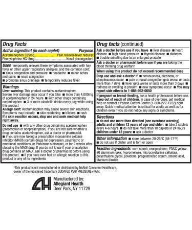 HealthA2Z Sinus Headache PE | Acetaminophen 325mg & Phenylephrine HCl 5mg | Sinus Pain Pressure & Nasal Congestion Relief | 24 Packs of 18 Tablets Each (432 Tablets Total) | Value Pack - Buy Online on GoSupps.com