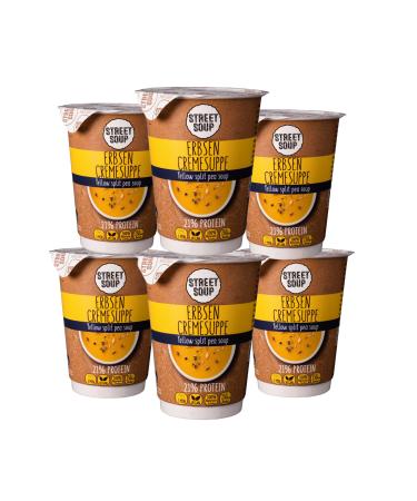Street soup protein instant soup to go (peas 6 pieces 300g each) - finished low carb cream soups for diet for losing weight & on the go - pea soup - ready meals & ready meal vegan & gluten -free