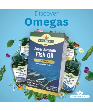 Natures Aid Super Strength Omega-3 Fish Oil Softgels - 60 Count (Pack of 1) - Buy Online on GoSupps.com