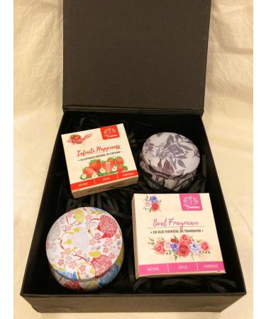 my Emotions Joy Happiness Gift Set Gift Box with 2 Handmade Natural Soaps and 2 Soy Wax Candles with Essential Oils - Buy Online on GoSupps.com