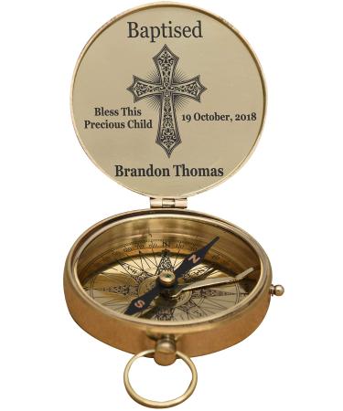 De Cube Personalized Engraved Compass, Baptism Gift, Christmas giftt, Missionary, Birthday, Confirmation, Graduation Gift, Compass Size 3 inches DAD Gift