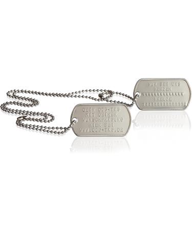 Personalized Dog ID Tags Set - 2 Embossed Chains & Silencers | Customizable Motifs | Rambo Military Equipment (Silver Matte) - Buy Online on GoSupps.com