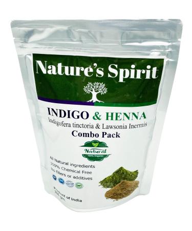 Nature's Spirit Indigo Henna Natural Hair Dye Combo Pack (200g (100g each)) 200 g (Pack of 1)