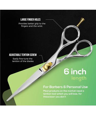 Suvorna 6 Professional Hair Scissors - Japanese Hairdressing Scissors for Men & Women | Barber Scissors with Razor Sharp Blades - 1 Count Pack - Buy Online on GoSupps.com