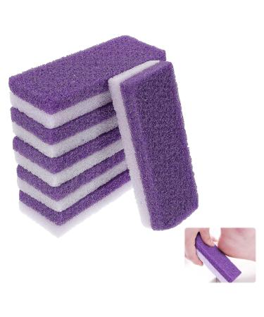 6Pcs Pumice Stone for Feet Double Sided Foot Scrub Foot Pumice Foot Stone Ideal for Smooth Heels Exfoliating Dead Skin Suitable for Home and Beauty Salons(Purple)