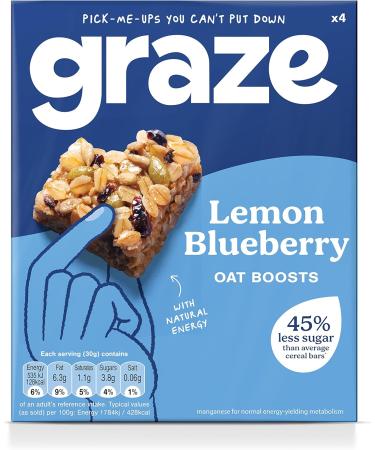 Graze Lemon Blueberry Superfood Oat Square Bites with Baobab 120g - 4 Count Pack - Buy Online on GoSupps.com