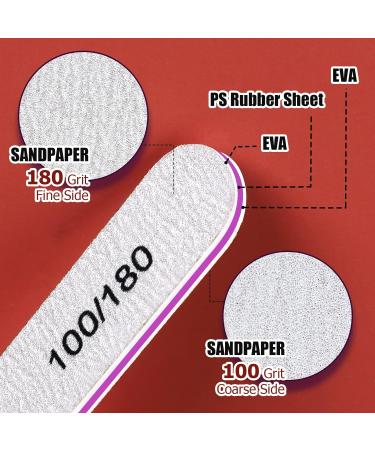 FANDAMEI 15pcs Double Sided 100/180 Nail Files for Gel Nails - Professional Manicure Tools for Home & Salon Use - Buy Online on GoSupps.com