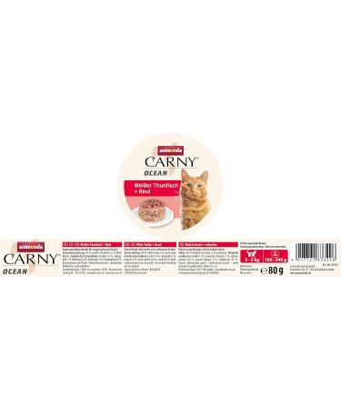 Animonda Carny Ocean Cat Food - Wet Food for Cats: White Tuna & Beef 12 x 80g Pack - Buy Online on GoSupps.com