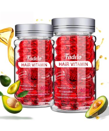 Hair Vitamins Treatment Oil Capsule - No Rinse Essence for Frizzy and Dry Damaged Hair - Rich in Vitamin A C E and Pro-Vitamin B5 - Enhanced Argan/Macadamia/Avocado Oils 4 Fl Oz (Pack of 2)