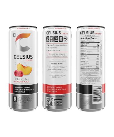 CELSIUS Live Fit Energy Drink  - Sparkling Raspberry Peach- Pack Of 12 - Buy Online on GoSupps.com