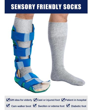 Shihanee 5 Pairs Seamless Sensitivity Socks - Over The Calf Sensory Friendly Medical Boot Sock for Adults | Comfortable Orthopedic Boot Liner - Buy Online on GoSupps.com