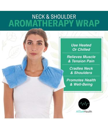 Weighted Microwavable Heating Pad for Neck and Shoulders - Hot/Cold Wrap for Deep Pressure Relief & Herbal Aromatherapy - Comfort Fit Design - 3lbs Light Blue - Buy Online on GoSupps.com