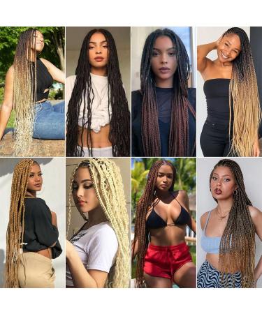 Xusuperb 30-inch Ombre Blonde Pre-Stretched Braiding Hair - 6 Packs Kanekalon Synthetic Extensions for Knotless Braids (T1B/27/613) - Buy Online on GoSupps.com