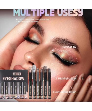  Generisch Set of 6 cream eyeshadow sticks - Eyeshadow stick - Waterproof - Long-lasting - Matte durable brightening - Makeup applicator sticks for girls and women - Travel - Buy Online on GoSupps.com