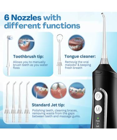 Buy Cordless Dental Water Flosser - 310ML Electric Flosser with 4 Modes 6 Tips IPX7 Waterproof - Portable Oral Irrigator for Teeth Cleaning - Buy Online on GoSupps.com