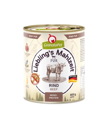 Granatapet Liebling's meal pure 6 x 800 g wet food for dogs dog food without grain & sugar additives single feed with high meat content & high -quality oils beef PUR 800 g (6 -pack) - Buy Online on GoSupps.com