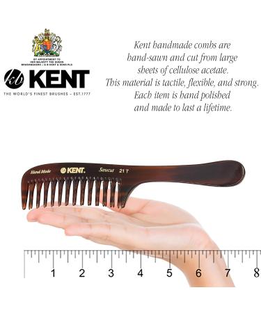 Kent 21T 8 Large Hair Detangling Comb - Wide Teeth for Thick Curly Hair - Handmade in England, Cellulose Saw-Cut - Long Hair Detangler for Wet/Dry - 1-Pack - Buy Online on GoSupps.com