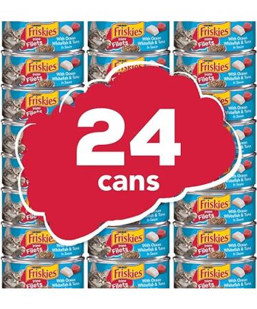 Purina Friskies Wet Cat Food  Prime Filets With Ocean Whitefish & Tuna in Sauce - (Pack of 24) 5.5 oz. Cans - Buy Online on GoSupps.com