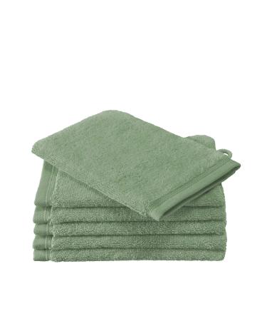 De Witte Lietaer Contessa Luxe Washcloths Cotton Sea Green 16 x 22 cm Set of 6