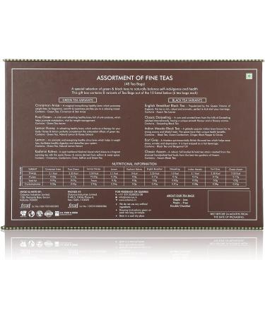 Octavius Assortment of Fine Black & Green Teas | 48 Teabags | 8 Assorted Flavors | Ideal for Gifting - Buy Online on GoSupps.com