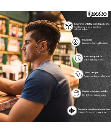 Naradoo High Fidelity Noise Reduction Earplugs - Reusable Earplugs for Concerts, Festivals, DJs | Black - Buy Online on GoSupps.com