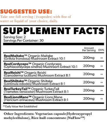Core Culture Mushroom Immunity Capsules - Organic Blend for Energy & Immune Support | Lions Mane, Cordyceps, Reishi + More | 60 Capsules - Buy Online on GoSupps.com