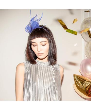 SOIMISS Black & Blue Mesh Fascinator for Weddings & Horse Racing - Perfect for Royal Ascot - Buy Online on GoSupps.com