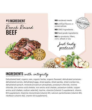 The Honest Kitchen Dehydrated Whole Grain Dog Food - Human Grade Beef, 2 lb (Makes 8 lbs) - Complete Meal or Topper - Buy Online on GoSupps.com
