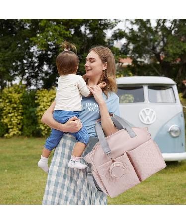 SONARIN Stylish Large Capacity Baby Nappy Changing Tote Bag - Waterproof Satchel Messenger Bag for Travel - Pink - Buy Online on GoSupps.com