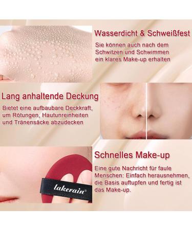  EONFAVE Air Cushion Hydrating Foundation Foundation Cream Base Cream Air Cushion CC Cream Lightening Concealer Long Lasting Lightweight Semi-Matte (2# 21N Ivory 18g) - Buy Online on GoSupps.com