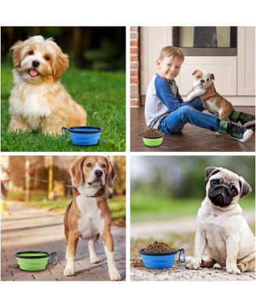 Portable Silicone Dog Bowls - Aoliandatong Foldable Travel Bowls with Lid & Hook - 2 Pack (450ml) - Ideal for Camping Trips & Walks - Buy Online on GoSupps.com