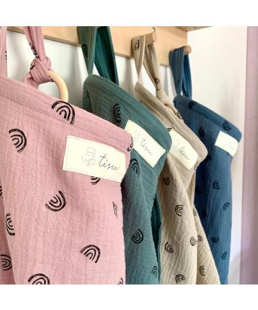 Nursing Cover for Breastfeeding & Pumping | Multi-Use Car Seat Stroller Cover | Organic Muslin Cotton | Breathable & Soft | TISU (Dusty Green Rainbow) - Buy Online on GoSupps.com