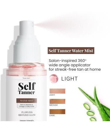 Team Tan Self Tanning Water - Vitamin Infused Hydrating Mist for Streak-Free Sunless Tan | No Orange Tints or Odor (Light - Buy Online on GoSupps.com