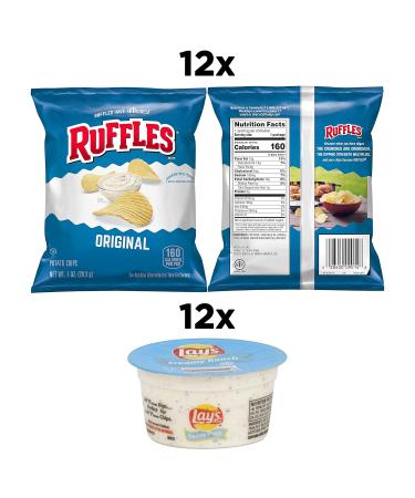 Buy Frito Lay Ruffles Chips & Lay's Ranch Dip Cups Variety Pack - 24 Count | International Shipping Available - Buy Online on GoSupps.com