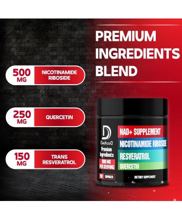 NAD Supplement with Liposomal Nicotinamide Riboside 900mg NR, Resveratrol, Quercetin - 90 Capsules - Cellular Production & Restoration, Aging Well, Vitality 90 Count (Pack of 1) - Buy Online on GoSupps.com