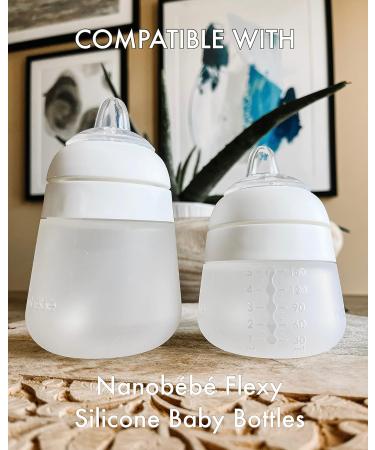 Nanob b Flexy Silicone Baby Bottle Sippy Cup Conversion Kit | 2-Count | BPA-Free Spill-Proof Sippy Spout with Weighted Straw and Cleaning Brush - Buy Online on GoSupps.com