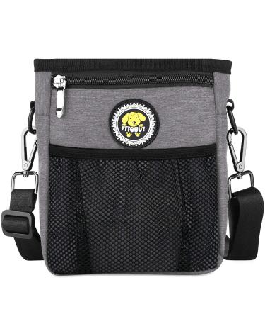 Fttouuy feed bag dogs waterproof food bag for dog training perfect dog treats bag for agility training (gray) L-gray l