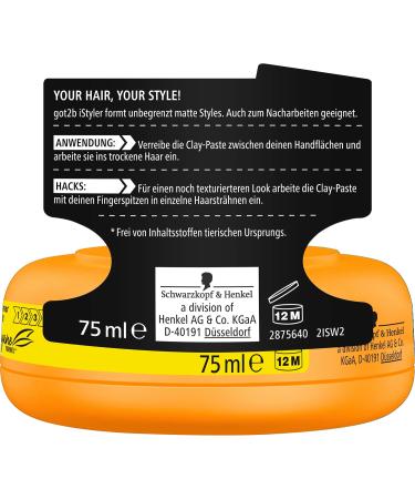 GOT2B ISTYLER Texture Clay Halt 4 (75 ml) - Men's Hair Cream for Cool Matt Effect & Textured Style - Buy Now! - Buy Online on GoSupps.com