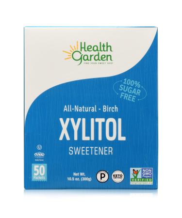Health Garden Birch Xylitol Sweetener - Non GMO - Kosher - Made in the U.S.A. - Keto Friendly (50 Packets)