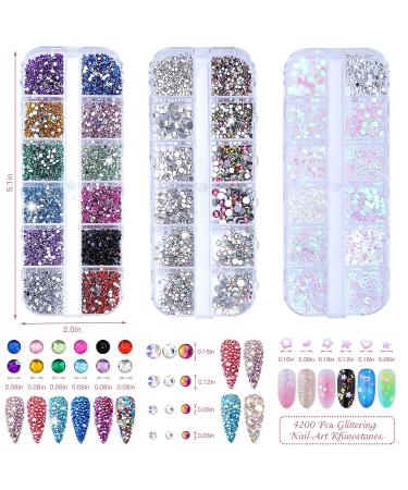 4200pcs Rhinestones Nail Art Kit with Wax Pencil and Picker - Nail Glitter Sequins, Decals, Crystals, Gems, Diamonds Set - Buy Online on GoSupps.com