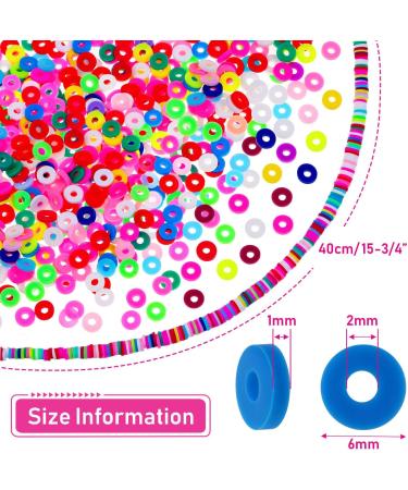 12 Strands Clay Beads for Jewelry Making - 4560pcs 6mm Flat Round Beads - Polymer Clay Disc Beads for Bracelets, Earrings, Necklaces - Multicolor Vinyl Beads by Caffox - Buy Online on GoSupps.com