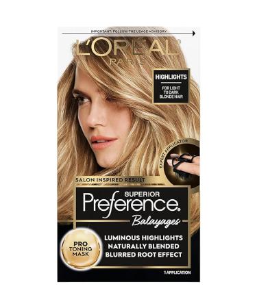L'Oreal Paris Superior Preference Balayage Kit Hair Dye for At-Home Highlighting with Pro Toning Mask Light to Dark Blonde 1 Kit - Buy Online on GoSupps.com