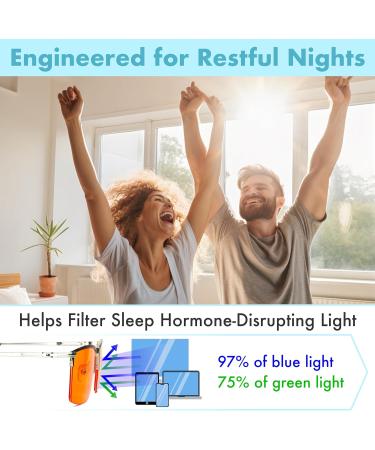 THL SLEEP Half Frame Blue Light Blocking Glasses - Titanium Semi Rimless Blue Blockers for Men & Women | Reduce Eye Strain & Fatigue - Perfect for Sleep & Migraine Relief - Buy Online on GoSupps.com