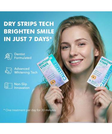 CALLSMILE Whitening Strips for Sensitive Teeth: 16 Treatments Gentle Whitening | Enamel-Safe | Deep Stains Removal | Non-Slip Dry Strips Daily Oral Care, Mint Sea Salt - Buy Online on GoSupps.com